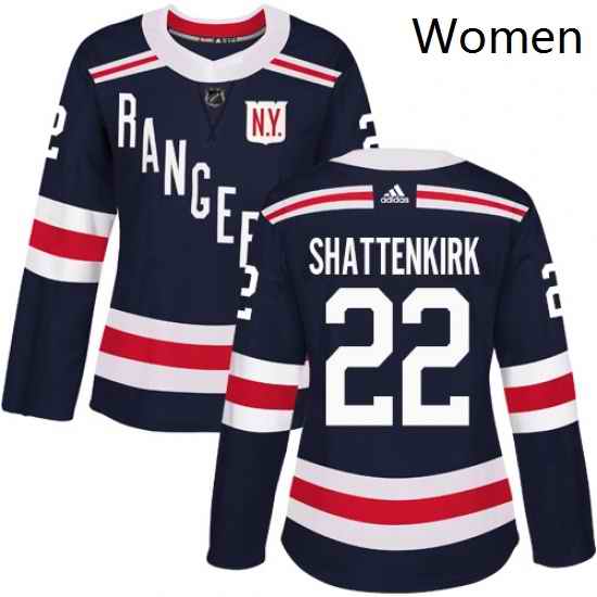 Womens Adidas New York Rangers 22 Kevin Shattenkirk Authentic Navy Blue 2018 Winter Classic NHL Jersey